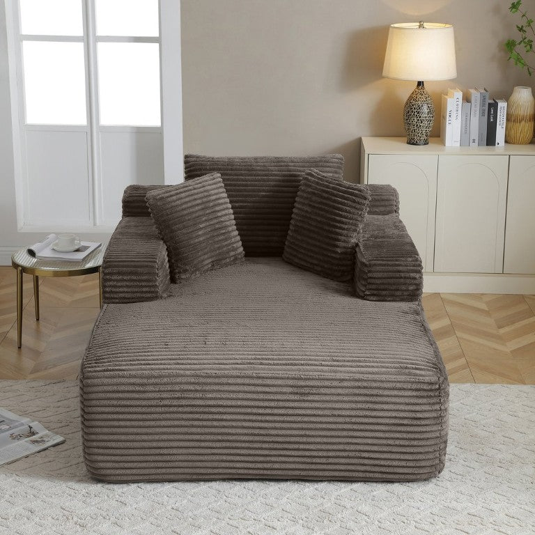 English Elm 49 Inch Wide Arm Corduroy Chaise Lounge Fully Assembled with Pillows for Living Room W1117P541145
