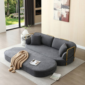 English Elm 78.3 Inch Queen Sleeper Futon Sofa with Removable Backrest No Assembly Required Grey W1117P567381