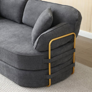 English Elm 78.3 Inch Queen Sleeper Futon Sofa with Removable Backrest No Assembly Required Grey W1117P567381