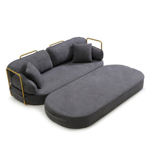 English Elm 78.3 Inch Queen Sleeper Futon Sofa with Removable Backrest No Assembly Required Grey W1117P567381