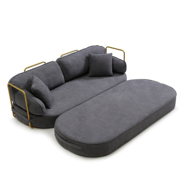 English Elm 78.3 Inch Queen Sleeper Futon Sofa with Removable Backrest No Assembly Required Grey W1117P567381