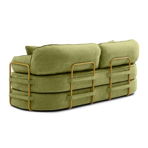 English Elm 78.3 Inch Queen Sleeper Futon Sofa with Removable Backrest No Assembly Required Green W1117P567815
