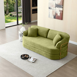 English Elm 78.3 Inch Queen Sleeper Futon Sofa with Removable Backrest No Assembly Required Green W1117P567815