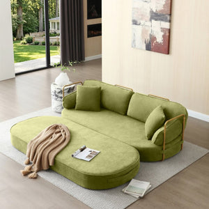 English Elm 78.3 Inch Queen Sleeper Futon Sofa with Removable Backrest No Assembly Required Green W1117P567815