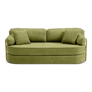 English Elm 78.3 Inch Queen Sleeper Futon Sofa with Removable Backrest No Assembly Required Green W1117P567815