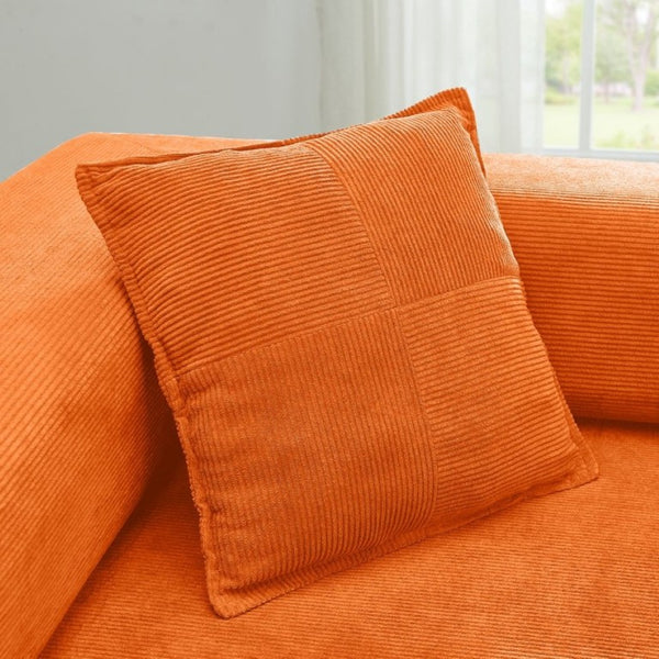 English Elm 108 Inch Corduroy Modular Cloud Sectional Deep Seat Foam Sofa Bed No Assembly Orange W1117S00473
