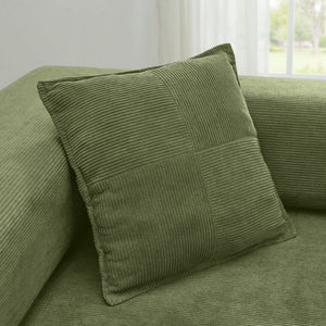 English Elm 108 Inch Corduroy Modular Cloud Sectional Deep Seat Foam Sofa Bed No Assembly Green W1117S00474