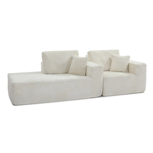 English Elm 109 Inch Modular Cloud Sectional Sofa Deep Seat Corduroy Upholstered Living Room Lounge Left Chaise W1117S00487