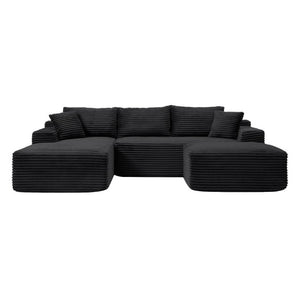 English Elm 105 Inch Modular L-Shape Sectional in Corduroy Deep Seat Cloud Sofa for Living Room W1117S00495