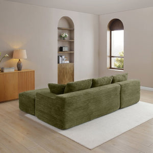 English Elm 105 Inch Modular Cloud Sectional Corduroy Sofa Deep Seat L Shape Living Room Couch W1117S00496