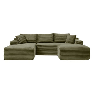 English Elm 105 Inch Modular Cloud Sectional Corduroy Sofa Deep Seat L Shape Living Room Couch W1117S00496