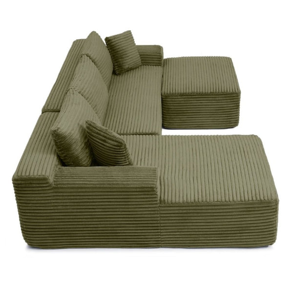 English Elm 105 Inch Modular Cloud Sectional Corduroy Sofa Deep Seat L Shape Living Room Couch W1117S00496