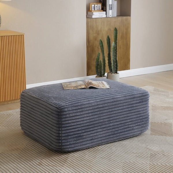 English Elm 105 Inch Plush Corduroy L Shaped Sectional Sofa with Cloud Cushions for Cozy Lounging W1117S00503