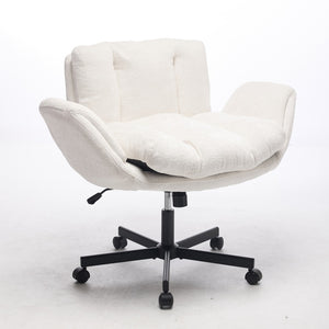English Elm Modern Chenille Swivel Task Chair with Cushioned Seat and Adjustable Arms for Home Office W1143P453735