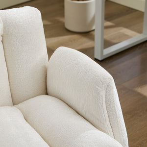 English Elm Modern Chenille Swivel Task Chair with Cushioned Seat and Adjustable Arms for Home Office W1143P453735