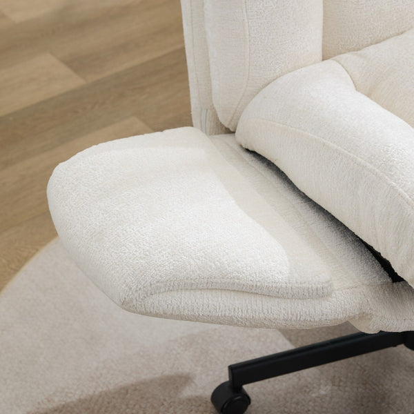 English Elm Modern Chenille Swivel Task Chair with Cushioned Seat and Adjustable Arms for Home Office W1143P453735
