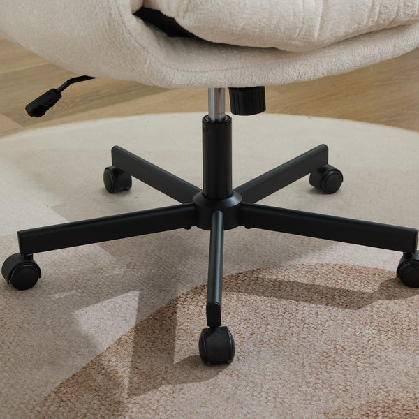 English Elm Modern Chenille Swivel Task Chair with Cushioned Seat and Adjustable Arms for Home Office W1143P453735