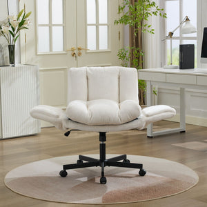 English Elm Modern Chenille Swivel Task Chair with Cushioned Seat and Adjustable Arms for Home Office W1143P453735
