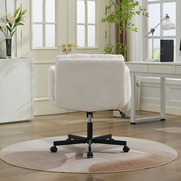 English Elm Modern Chenille Swivel Task Chair with Cushioned Seat and Adjustable Arms for Home Office W1143P453735