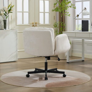 English Elm Modern Chenille Swivel Task Chair with Cushioned Seat and Adjustable Arms for Home Office W1143P453735