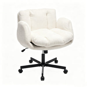English Elm Modern Chenille Swivel Task Chair with Cushioned Seat and Adjustable Arms for Home Office W1143P453735