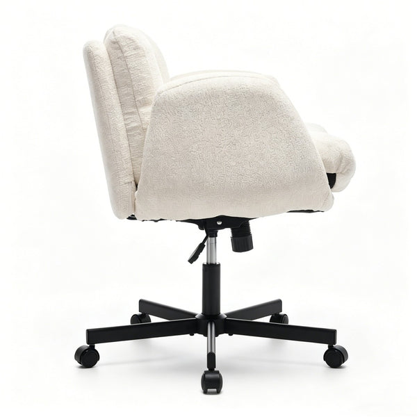 English Elm Modern Chenille Swivel Task Chair with Cushioned Seat and Adjustable Arms for Home Office W1143P453735
