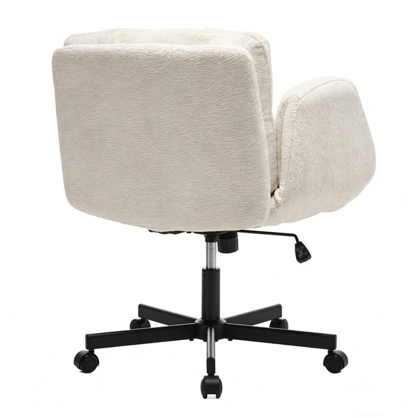English Elm Modern Chenille Swivel Task Chair with Cushioned Seat and Adjustable Arms for Home Office W1143P453735