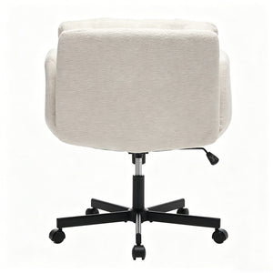 English Elm Modern Chenille Swivel Task Chair with Cushioned Seat and Adjustable Arms for Home Office W1143P453735