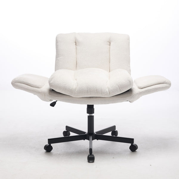 English Elm Modern Chenille Swivel Task Chair with Cushioned Seat and Adjustable Arms for Home Office W1143P453735