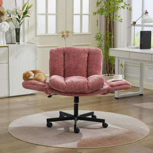English Elm Modern Chenille Swivel Task Chair with Cushioned Seat for Vanity and Home Office W1143P453736