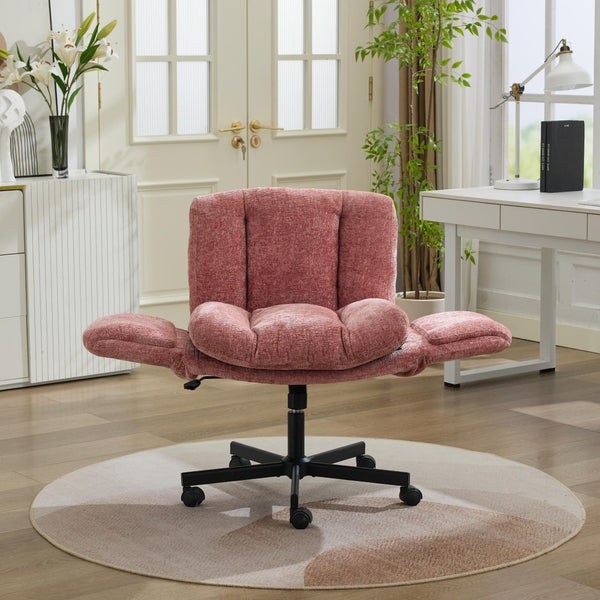 English Elm Modern Chenille Swivel Task Chair with Cushioned Seat for Vanity and Home Office W1143P453736