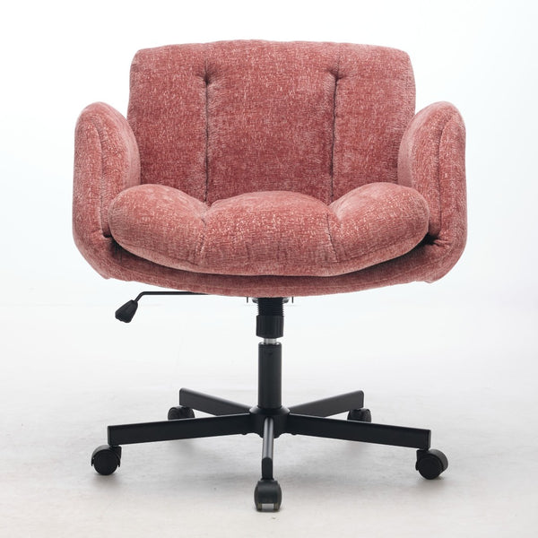 English Elm Modern Chenille Swivel Task Chair with Cushioned Seat for Vanity and Home Office W1143P453736