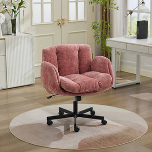 English Elm Modern Chenille Swivel Task Chair with Cushioned Seat for Vanity and Home Office W1143P453736