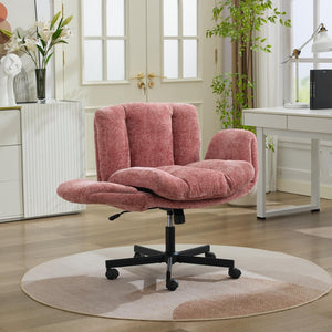 English Elm Modern Chenille Swivel Task Chair with Cushioned Seat for Vanity and Home Office W1143P453736