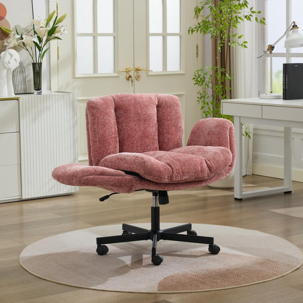 English Elm Modern Chenille Swivel Task Chair with Cushioned Seat for Vanity and Home Office W1143P453736