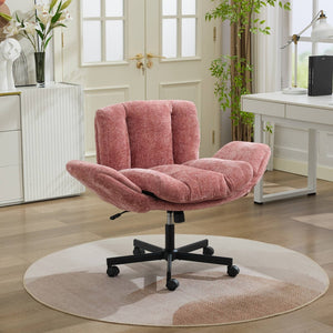 English Elm Modern Chenille Swivel Task Chair with Cushioned Seat for Vanity and Home Office W1143P453736