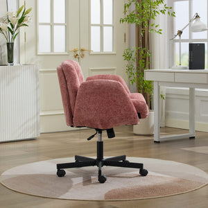 English Elm Modern Chenille Swivel Task Chair with Cushioned Seat for Vanity and Home Office W1143P453736