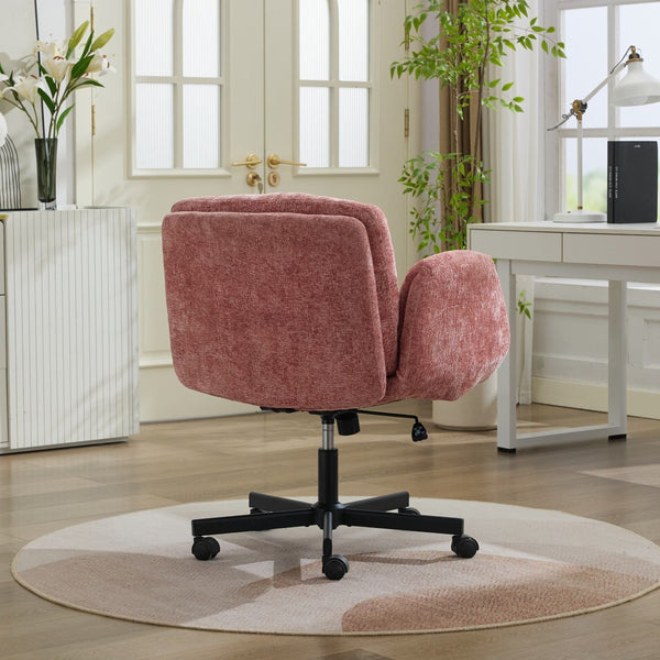 English Elm Modern Chenille Swivel Task Chair with Cushioned Seat for Vanity and Home Office W1143P453736