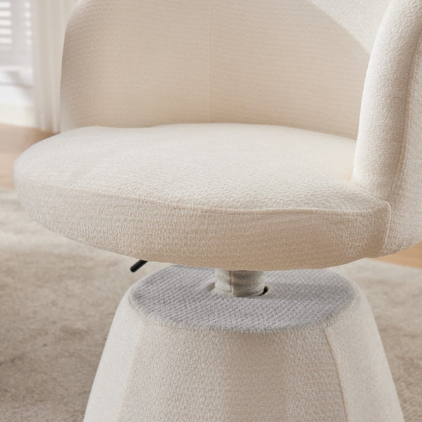 English Elm Adjustable Swivel Barstool Plush Chenille Bucket Seat for Kitchen Island or Vanity W1143P460575