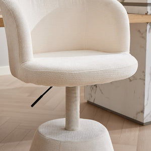 English Elm Adjustable Swivel Barstool Plush Chenille Bucket Seat for Kitchen Island or Vanity W1143P460575