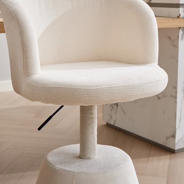 English Elm Adjustable Swivel Barstool Plush Chenille Bucket Seat for Kitchen Island or Vanity W1143P460575