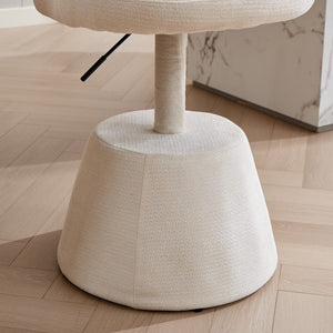 English Elm Adjustable Swivel Barstool Plush Chenille Bucket Seat for Kitchen Island or Vanity W1143P460575