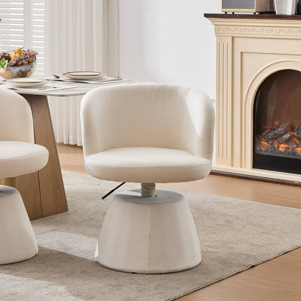 English Elm Adjustable Swivel Barstool Plush Chenille Bucket Seat for Kitchen Island or Vanity W1143P460575