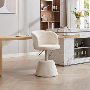 English Elm Adjustable Swivel Barstool Plush Chenille Bucket Seat for Kitchen Island or Vanity W1143P460575