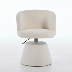 English Elm Adjustable Swivel Barstool Plush Chenille Bucket Seat for Kitchen Island or Vanity W1143P460575