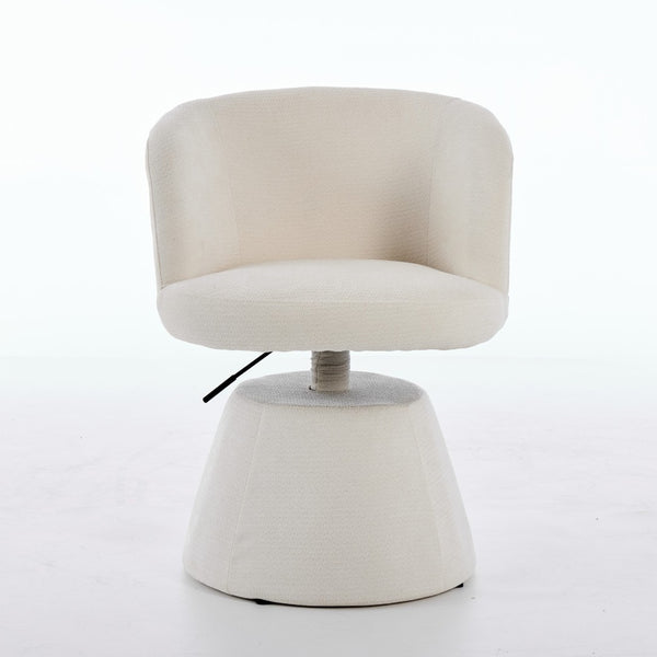 English Elm Adjustable Swivel Barstool Plush Chenille Bucket Seat for Kitchen Island or Vanity W1143P460575