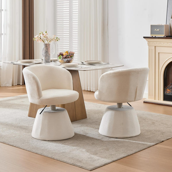 English Elm Adjustable Swivel Barstool Plush Chenille Bucket Seat for Kitchen Island or Vanity W1143P460575