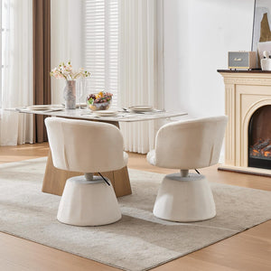 English Elm Adjustable Swivel Barstool Plush Chenille Bucket Seat for Kitchen Island or Vanity W1143P460575