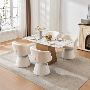 English Elm Adjustable Swivel Barstool Plush Chenille Bucket Seat for Kitchen Island or Vanity W1143P460575