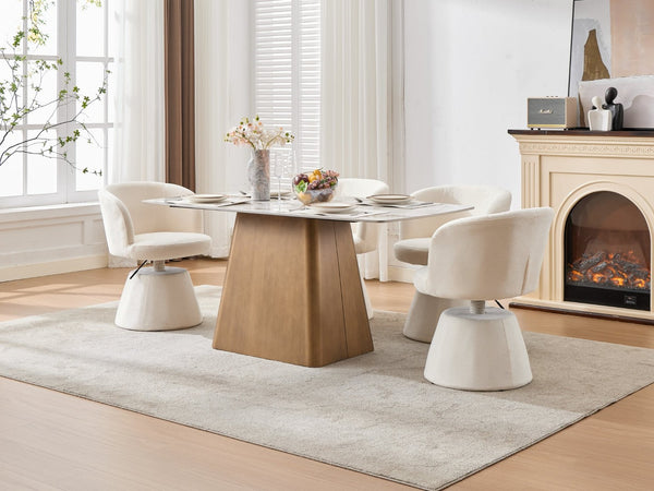 English Elm Adjustable Swivel Barstool Plush Chenille Bucket Seat for Kitchen Island or Vanity W1143P460575